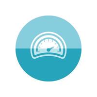 Dashboard icon in flat color circle style. Control panel, odometer, speedometer vector