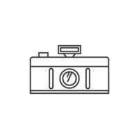 Panorama camera icon in thin outline style vector