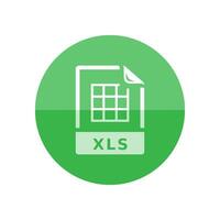 Spreadsheet file icon in flat color circle style. Office report finance tables formula vector