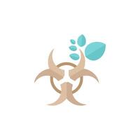 Biohazard leaves icon in flat color style. Science technology biology environment friendly vector