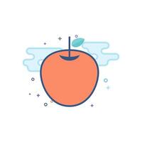 manzana icono plano color estilo vector ilustración