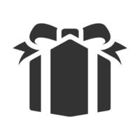 Black and white icon gift box vector