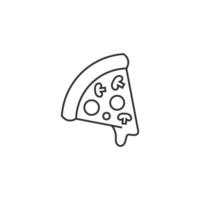 Pizza icono en Delgado contorno estilo vector