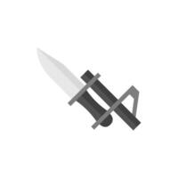 Bayonet knife icon in flat color style. Weapon vintage riffle assault army war battle danger dagger vector