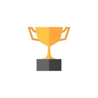 Trophy icon in flat color style. Winner champion prize honor celebration cup gold bronze vector