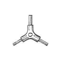 Hand drawn sketch icon allen key vector