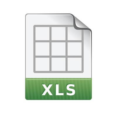 Spreadsheet file icon in color. Office report finance