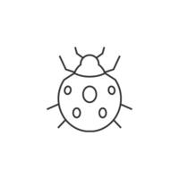 Bug icon in thin outline style vector