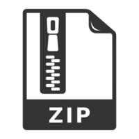 black and white icon zip file format vector