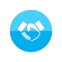 Handshake icon in flat color circle style. Business people agreement vector