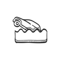 Hand drawn sketch icon drowned car vector