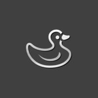 Rubber duck icon in metallic grey color style. Kids bathing yellow vector