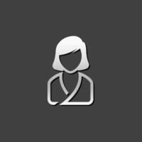 Woman spa client icon in metallic grey color style. vector