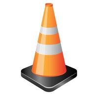 Traffic cone icon in color. Road construction warning vector