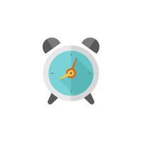 Clock icon in flat color style. Alarm waking waker morning vector