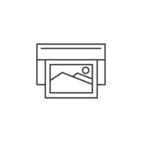 Offset printing icon in thin outline style vector