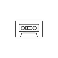 Tape cassette icon in thin outline style vector