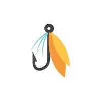 Fishing lure icon in flat color style. Sport water sea lake river attracts recreation vector