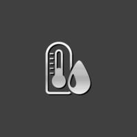 Thermometer icon in metallic grey color style.nature temperature hot humid vector