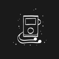 Music player doodle sketch illustration vector