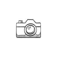 Hand drawn sketch icon camera vector