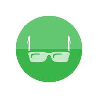 Eyeglasses icon in flat color circle style. Seeing device transparent myopia elder vector