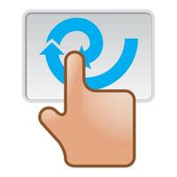 Finger gesture icon in color. Gadget touch pad smart phone laptop vector