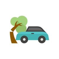 Car crash icon in flat color style. Automotive accident incident insurance claim vector