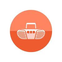 Cassette player icon in flat color circle style. Music dance party audio stereo mini compo vector