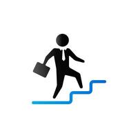 Businessman stairway icon in duo tone color. Business office future vector