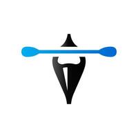 Canoe icon in duo tone color. Sport water row vector