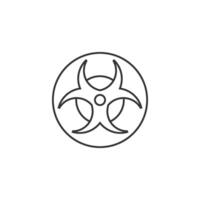 Biohazard symbol icon in thin outline style vector