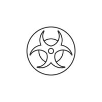 Biohazard symbol icon in thin outline style vector