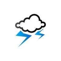 clima nublado tormenta icono en dúo tono color. naturaleza pronóstico trueno vector