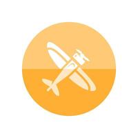 Vintage airplane icon in flat color circle style. vector