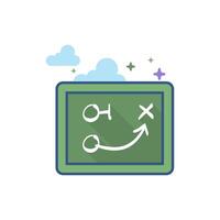 Chalkboard with arrow doodle icon flat color style vector illustration