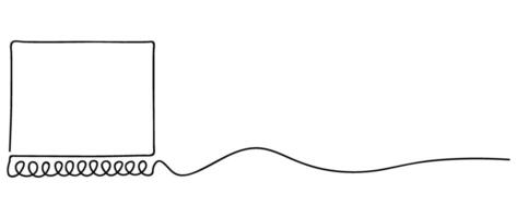 Loose-leaf calendar continuous line drawing. Organizer concept. Time planer concept vector