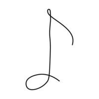 One continuous line drawing of music note. Minimalist music symbol or logo vector