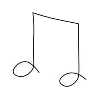 uno continuo línea dibujo de música nota. minimalista música símbolo o logo vector