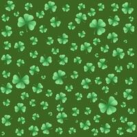 Simple seamless pattern with clovers leafs. St Patrick's Day symbol, Irish lucky shamrock background vector