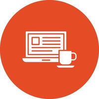 Coffee and Work icon vector image. Suitable for mobile apps, web apps and print media.