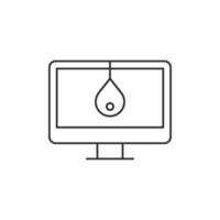 Monitor calibration icon in thin outline style vector