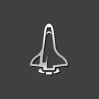 Space shuttle icon in metallic grey color style.Exploration satellite carrier vector