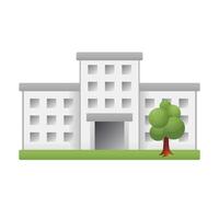 Building icon in color. Education, school college vector