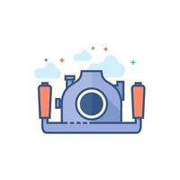 Underwater camera icon flat color style vector illustration