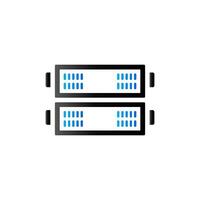 Server rack icon in duo tone color. Computer data file hosting vector