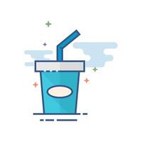 Soft drink icon flat color style vector illustration