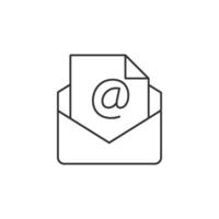 Letter icon in thin outline style vector