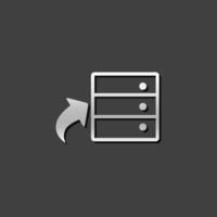 Database icon in metallic grey color style.hard disk server web hosting vector