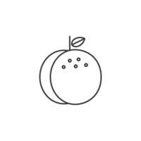 Peach icon in thin outline style vector